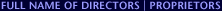 Full Name of Directors | Proprietors
